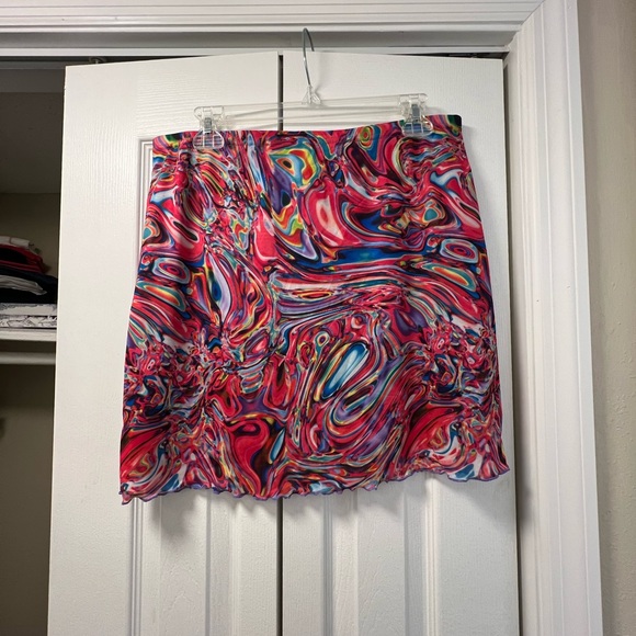 Colorful Abstract Mini Skirt - Picture 1 of 4
